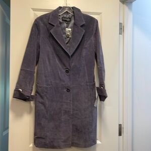 Chadwick’s of Boston Petite Periwinkle Suede Coat NWT